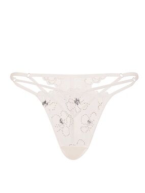 Victoria’s Secret dream angels silk lace beaded bridal v-string panty
